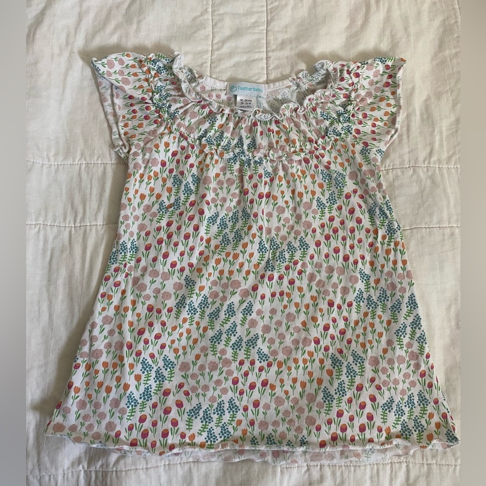 Feather Baby 100% Pima Cotton floral top